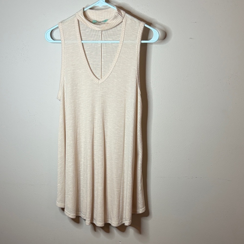 Karlie Cream Sleeveless Tank Top
